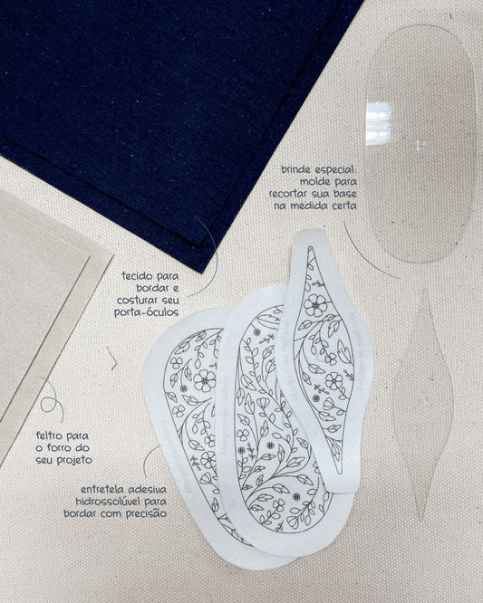 Kit Estojo Porta Óculos Ed. 41 - Padrão Floral