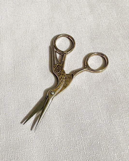 Tesoura Cegonha Dourada - 11,5cm