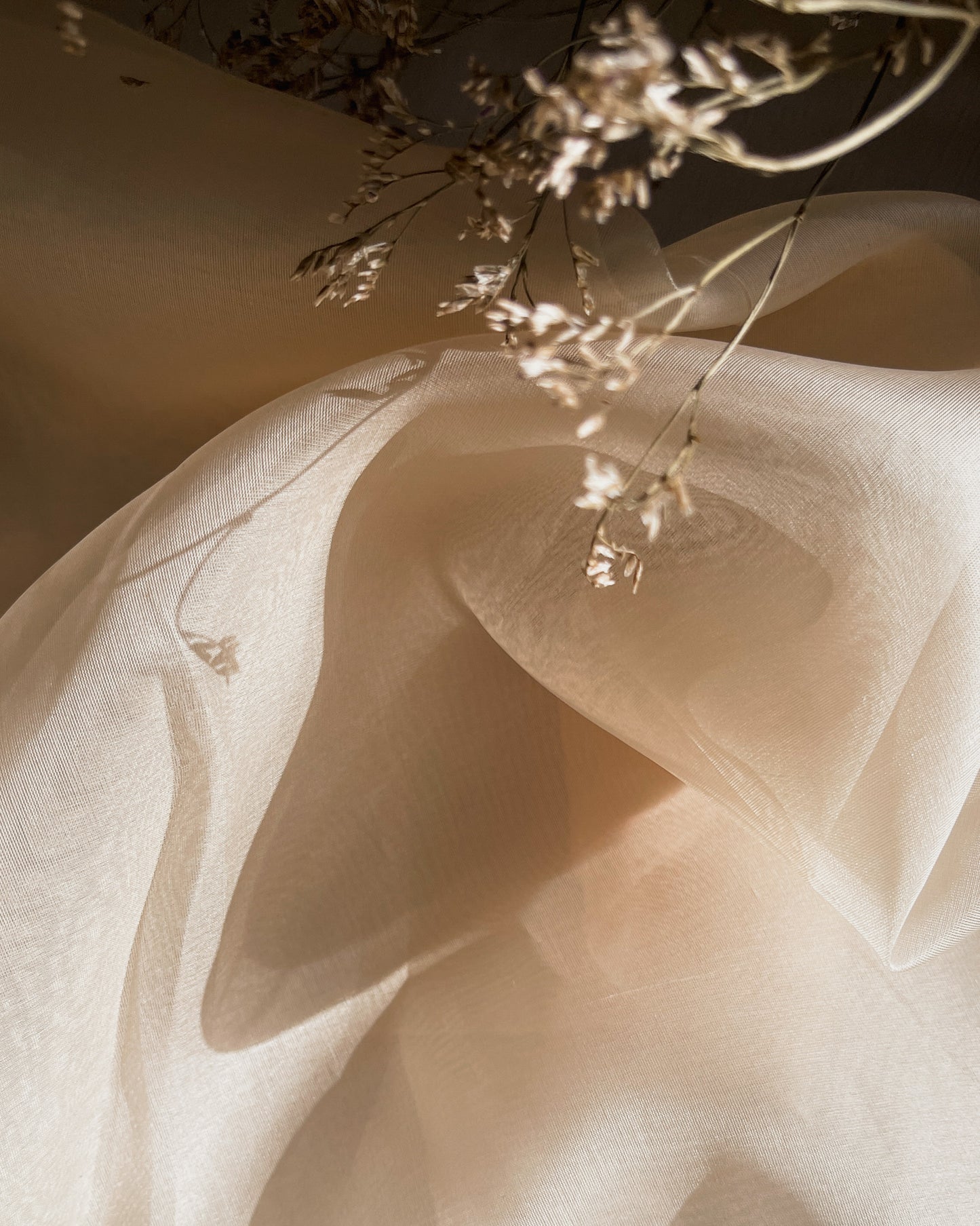 Organza de seda pêssego 1/2 m