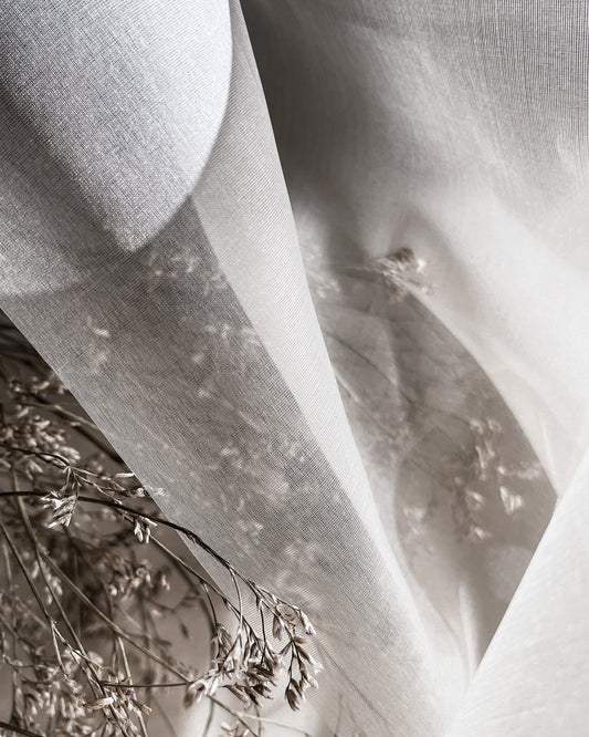 Organza de seda off white 1/2 m