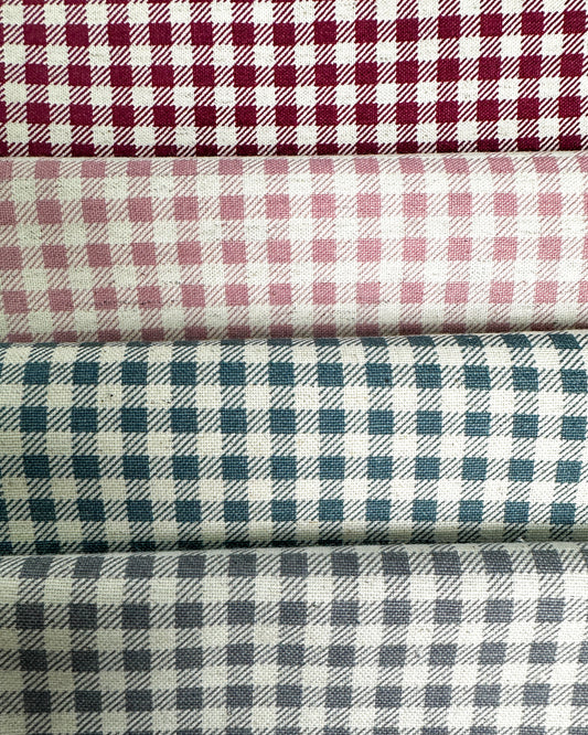 Algodão com linho 1/2m - estampado xadrez