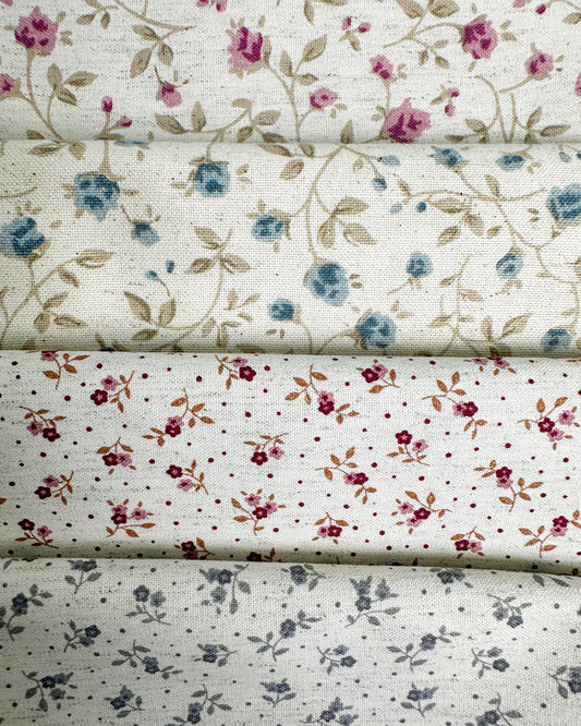 Algodão com linho 1/2m - estampado floral