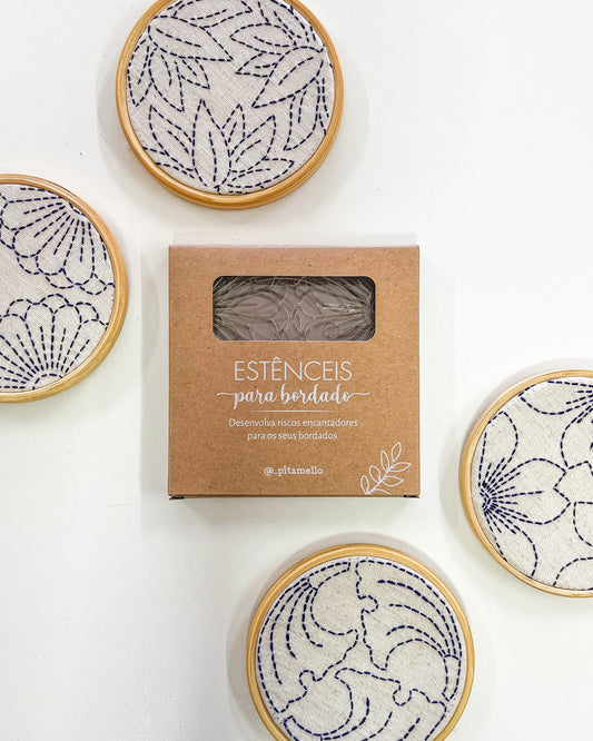 Réguas de Desenho - Sashiko coleção flores e folhas