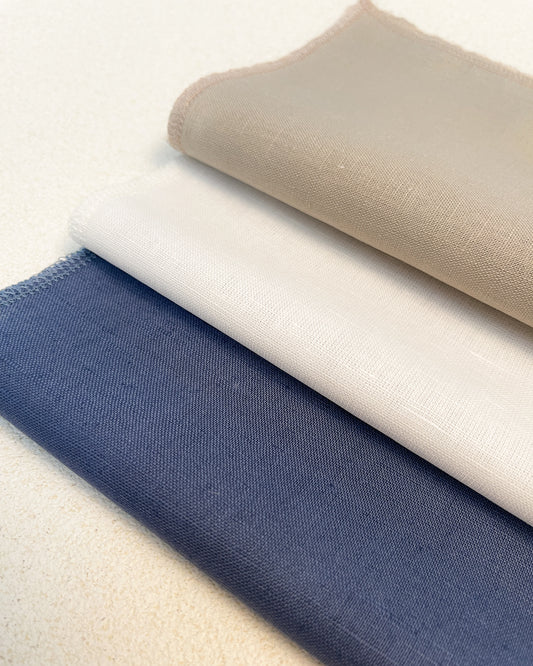 3 cortes 25x25 de linho algodão Ankara - 100% fibras naturais