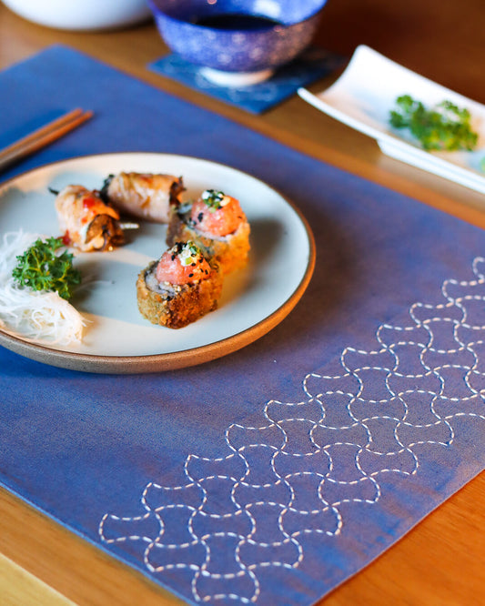 Conjunto jogo americano + porta copos linho Ankara - Trama Viva