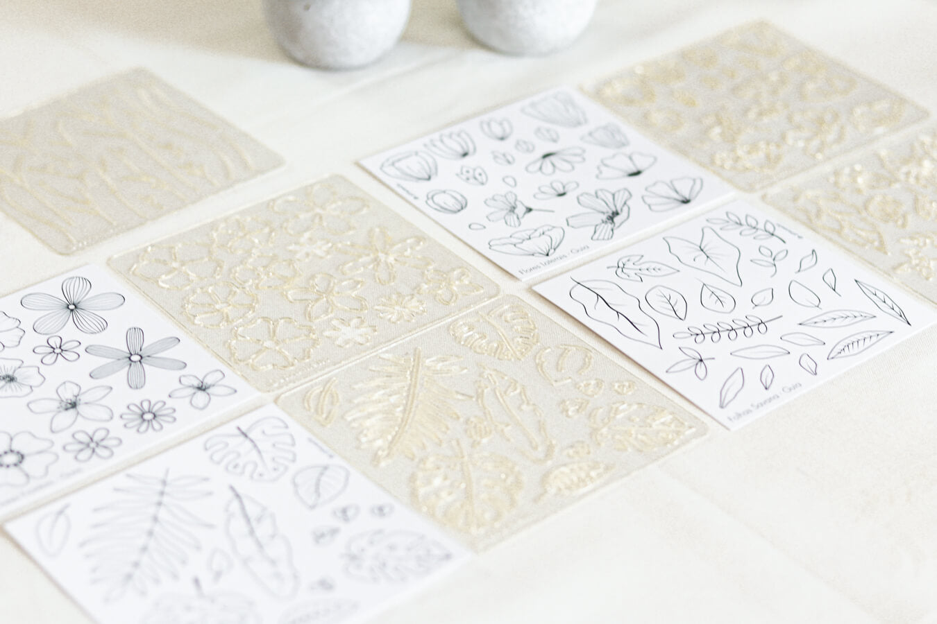 Kit estênceis de flores - Jardim criativo