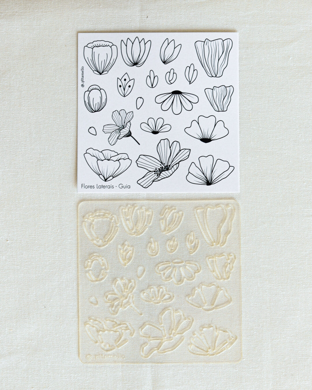 Kit estênceis de flores - Jardim criativo