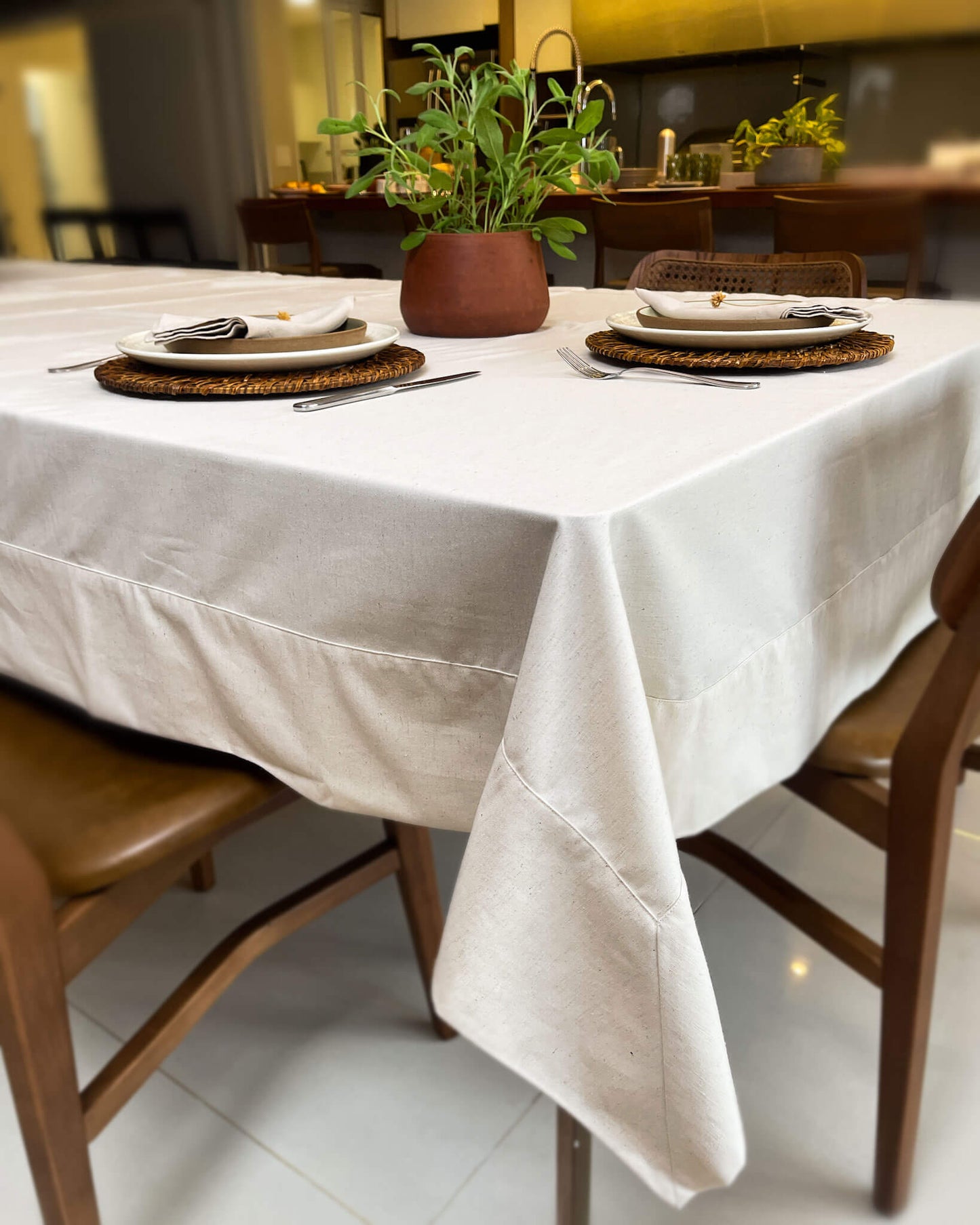 Toalha de Mesa Algodão com Linho - Trama Viva