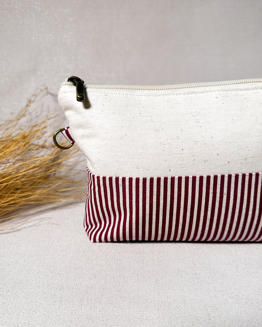 Necessaire Inspira para bordar listrada vinho duo