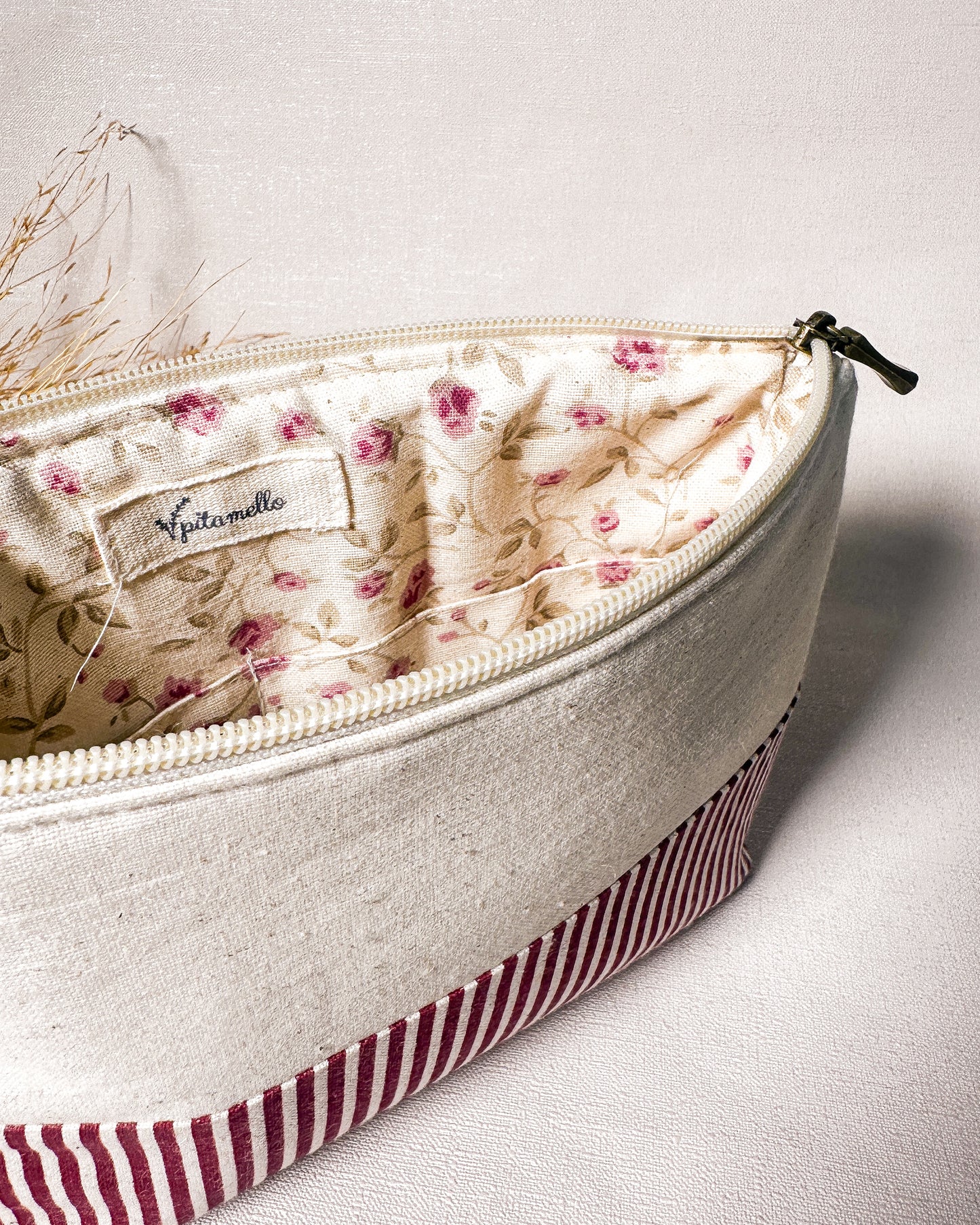 Necessaire Inspira para bordar listrada vinho duo