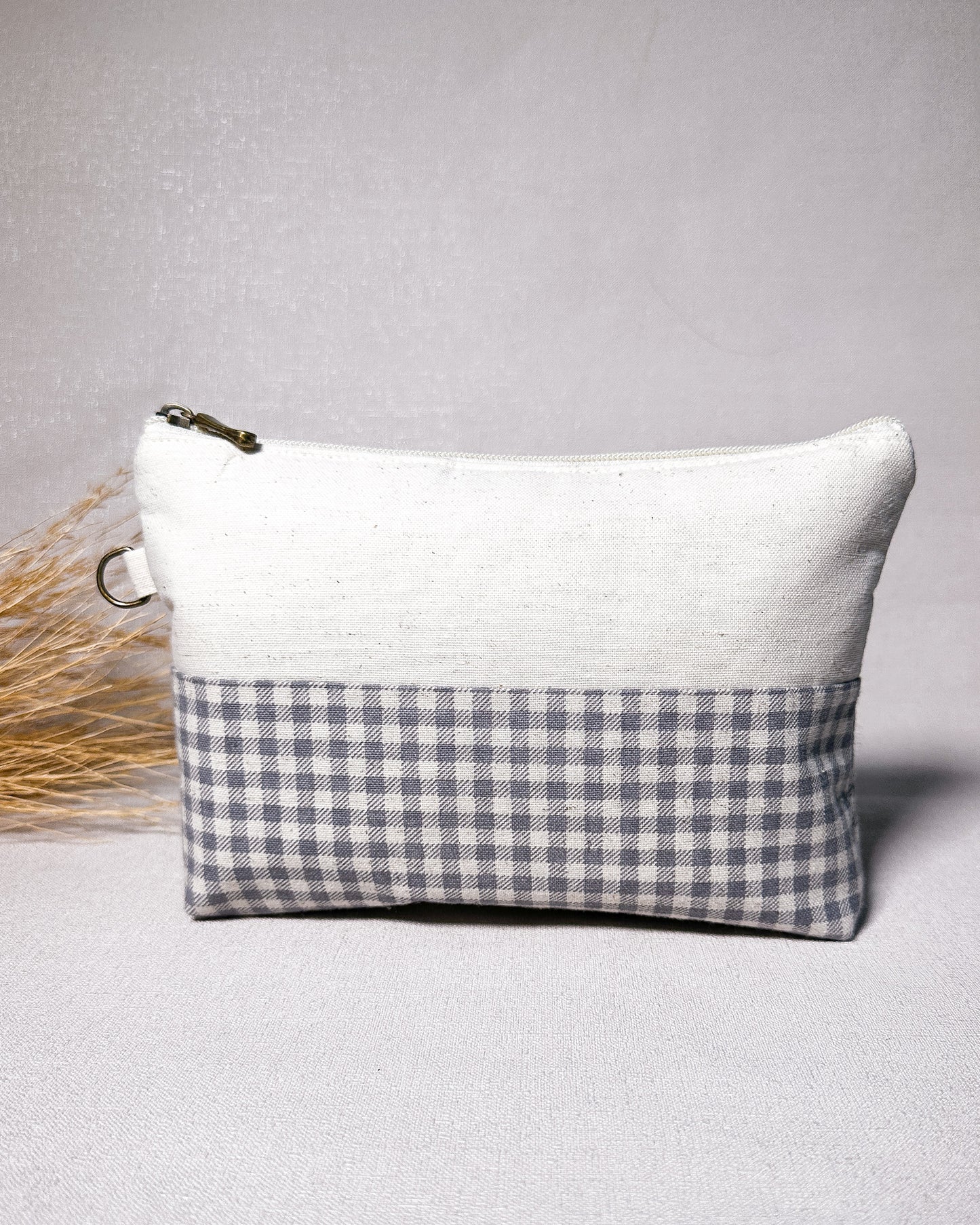 Necessaire Inspira para bordar xadrez azul duo