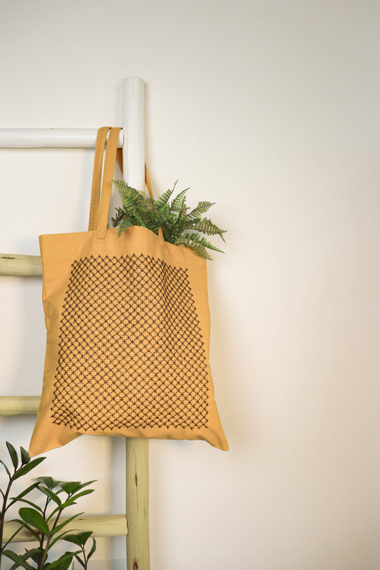 Bolsa de tecido em algodão com linho