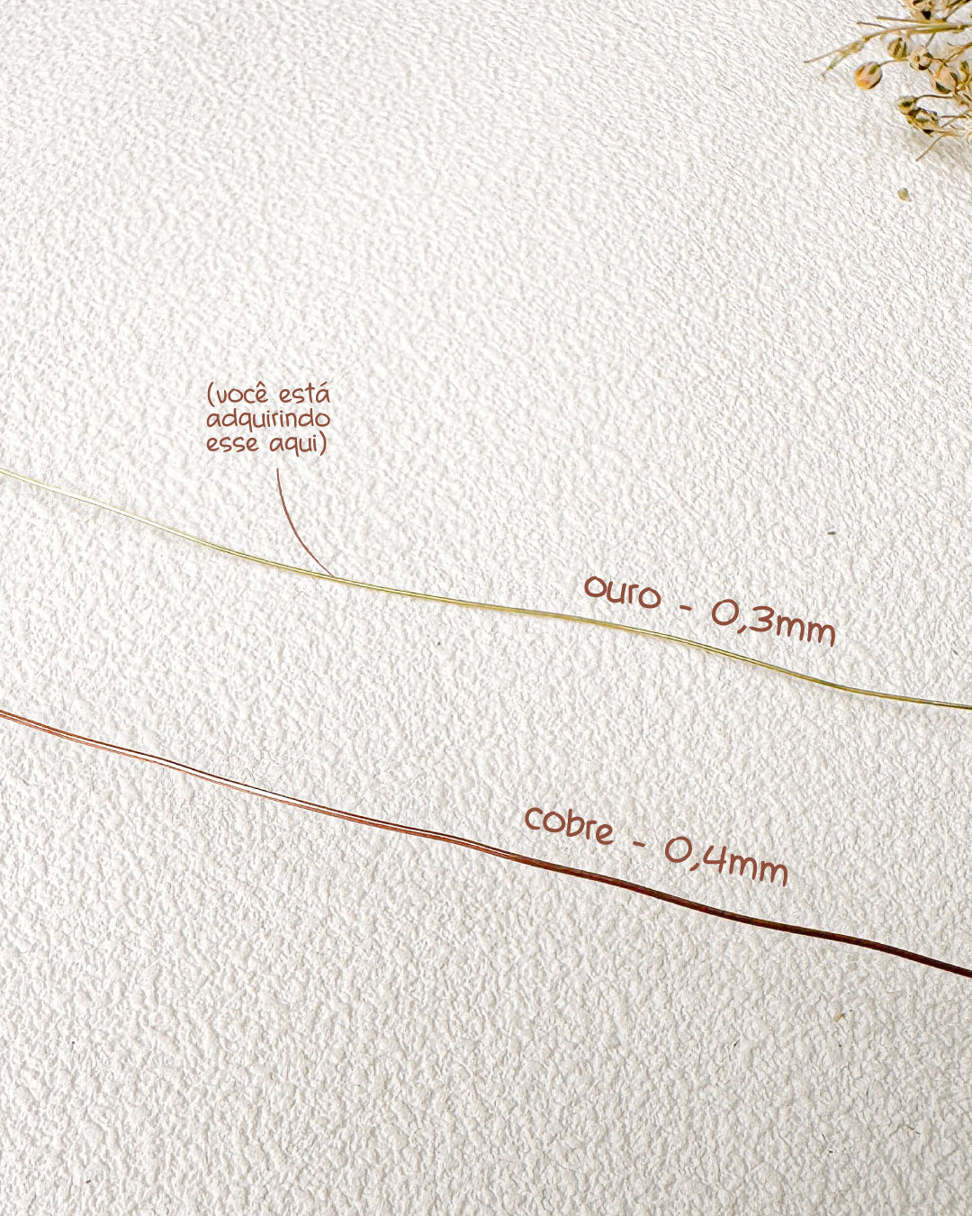 Fio de Arame Metálico – Dourado 0,3 mm (1 metro)