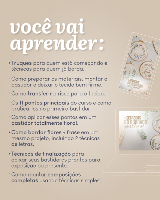 Curso Segredos do Bordado Floral