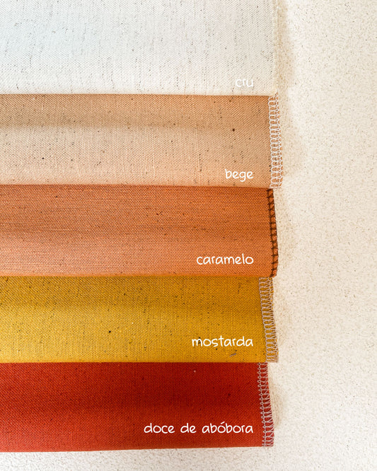 Kit com 5 cortes de algodão com linho 25x25 - tons quentes
