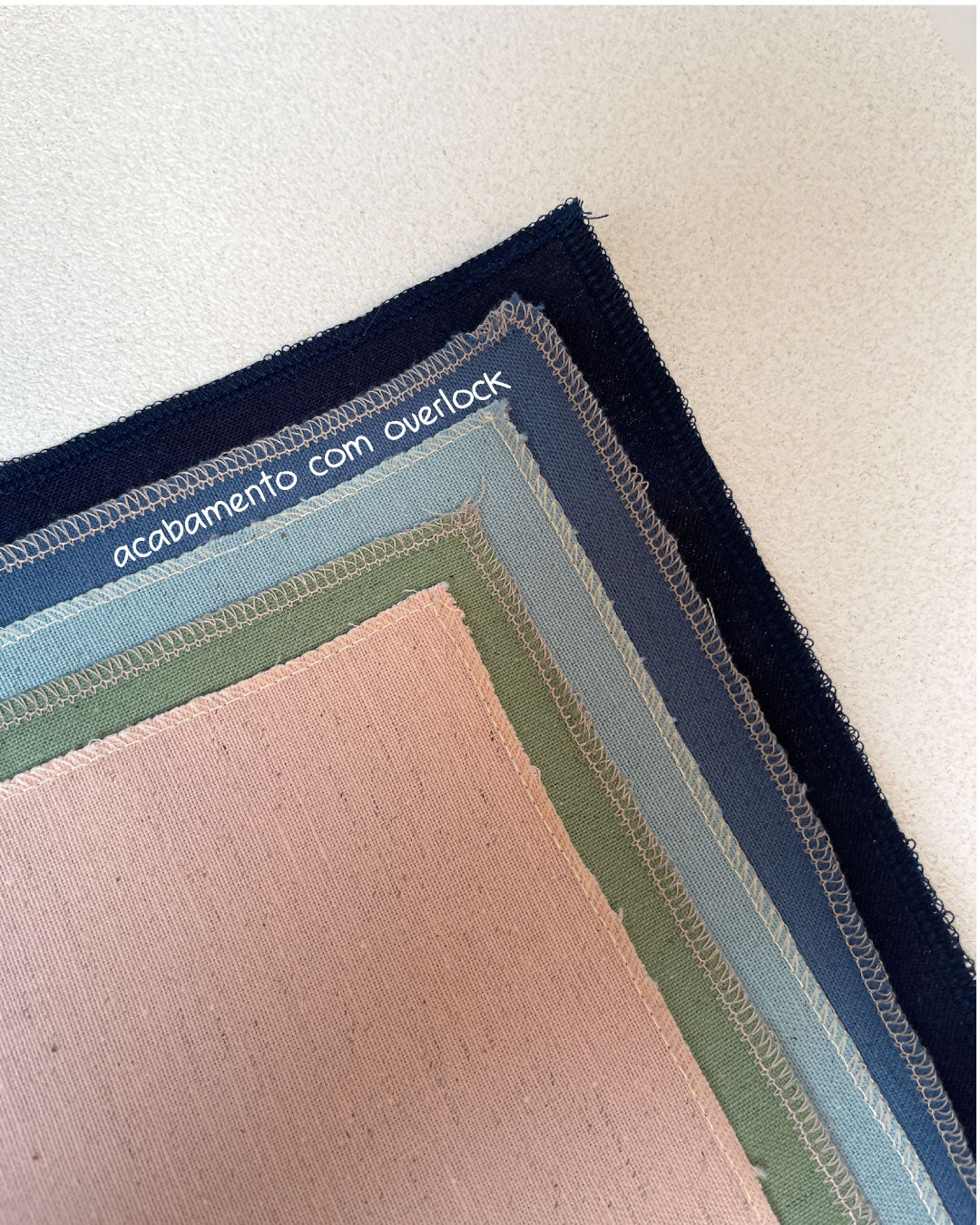 5 cortes 25x25 algodão com linho - tons suaves