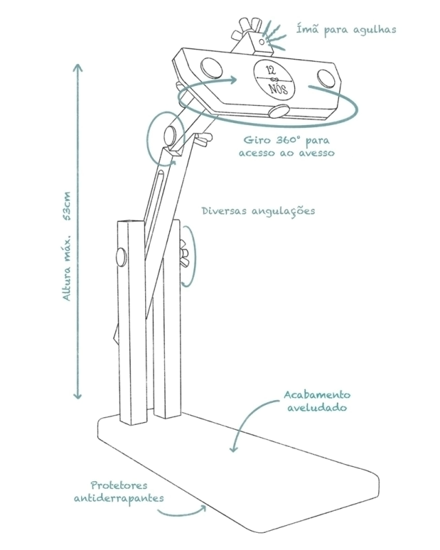 Suporte articulado para bordar - 12 Nós & Pita Mello