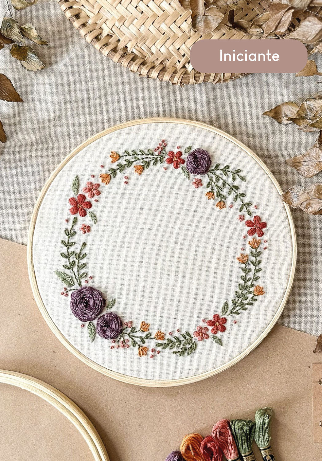 Kit Quero Bordar - Guirlanda floral