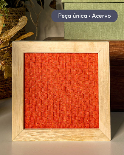 Moldura 10x10 bordada a mão sashiko | Peça única - Acervo