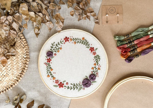 Coleção Kit Quero bordar: Guirlanda floral