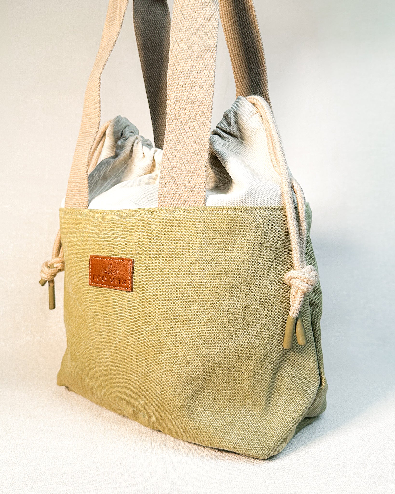 Bolsa Tiracolo Eco Vita DMC - Cru e caqui