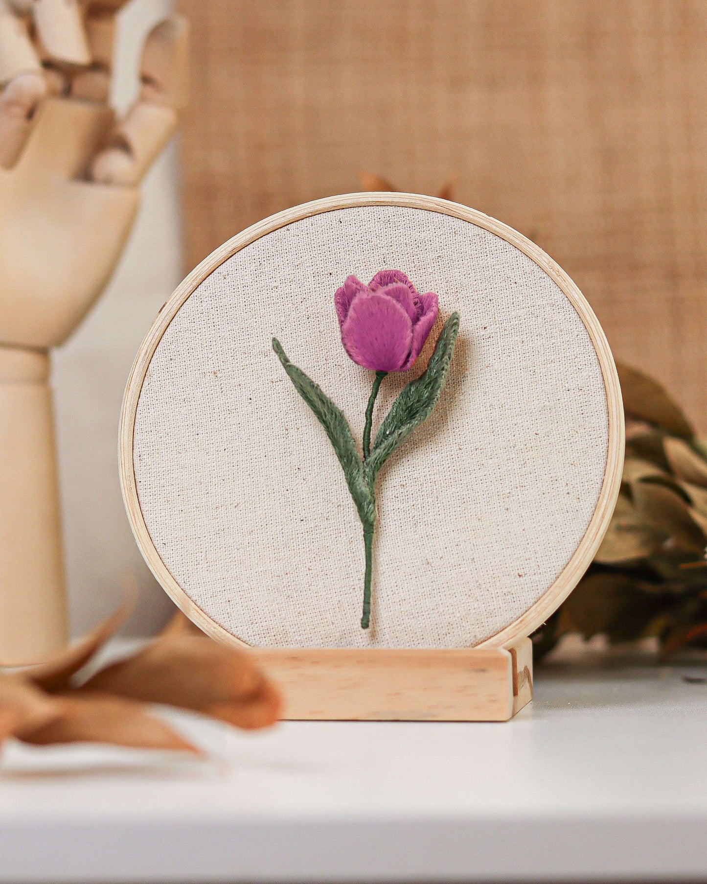 Kit Quero Bordar Tulipa 3D - Material completo + vídeo aulas | Mãos que Criam