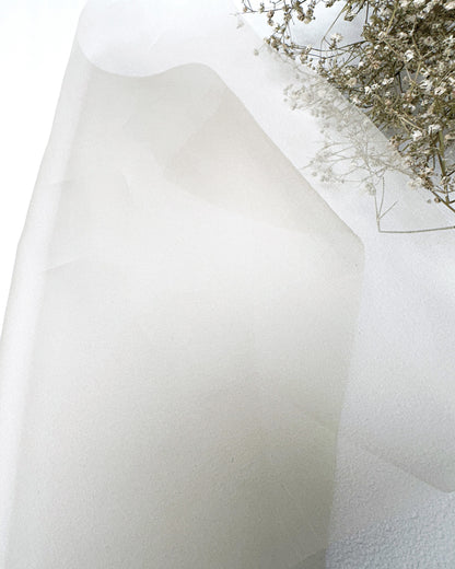 Organza de seda off white 25x25cm