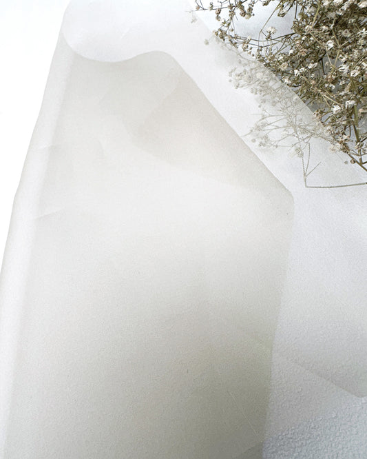 Organza de seda off white 25x25cm