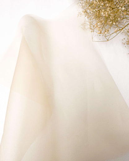 Organza de seda pêssego 25x25cm