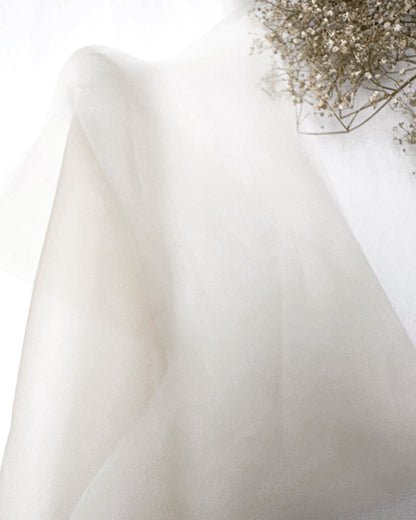Organza de seda off white 25x25cm