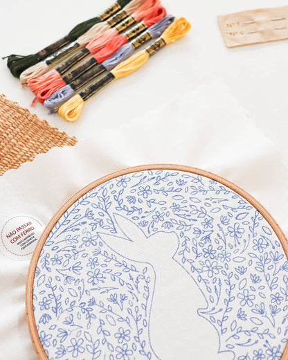 Kit Quero Bordar - Coelho florido