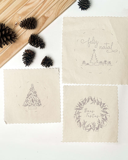 Prontos para Bordar – Kit Tecidos Riscados Especial de Natal