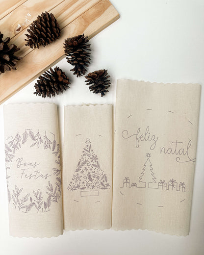 Prontos para Bordar – Kit Tecidos Riscados Especial de Natal