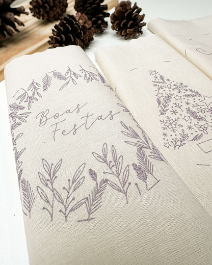 Prontos para Bordar – Kit Tecidos Riscados Especial de Natal