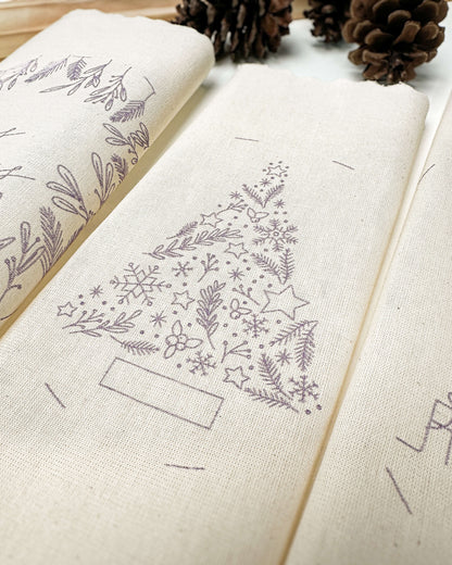 Prontos para Bordar – Kit Tecidos Riscados Especial de Natal