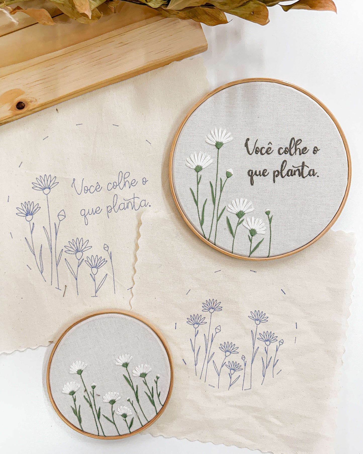 Prontos para Bordar – Kit Tecidos Riscados Colheita