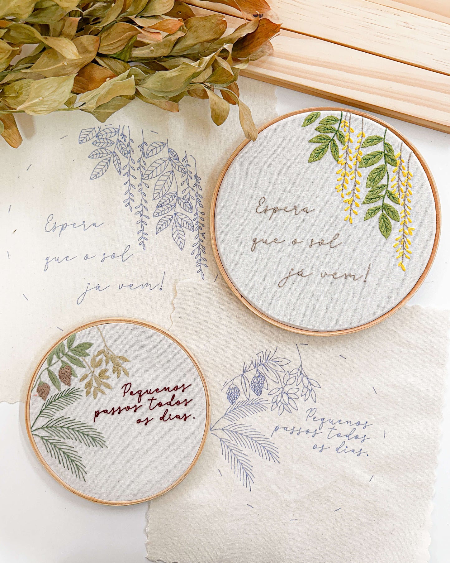 Prontos para Bordar – Kit Tecidos Riscados Confie no processo