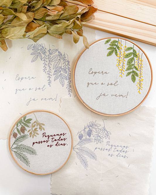 Prontos para Bordar – Kit Tecidos Riscados Confie no processo