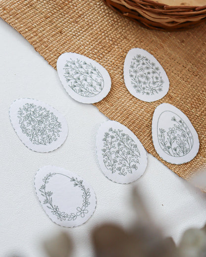 Ovos Floridos: entretela adesiva com risco impresso + e-book