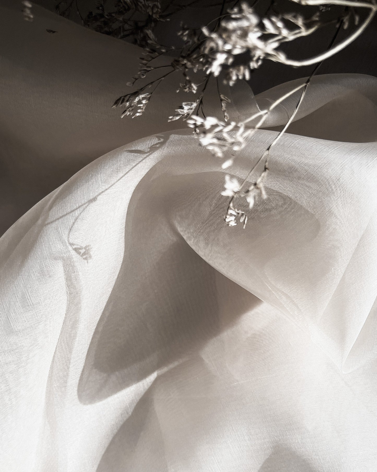 Organza de seda off white 1/2 m