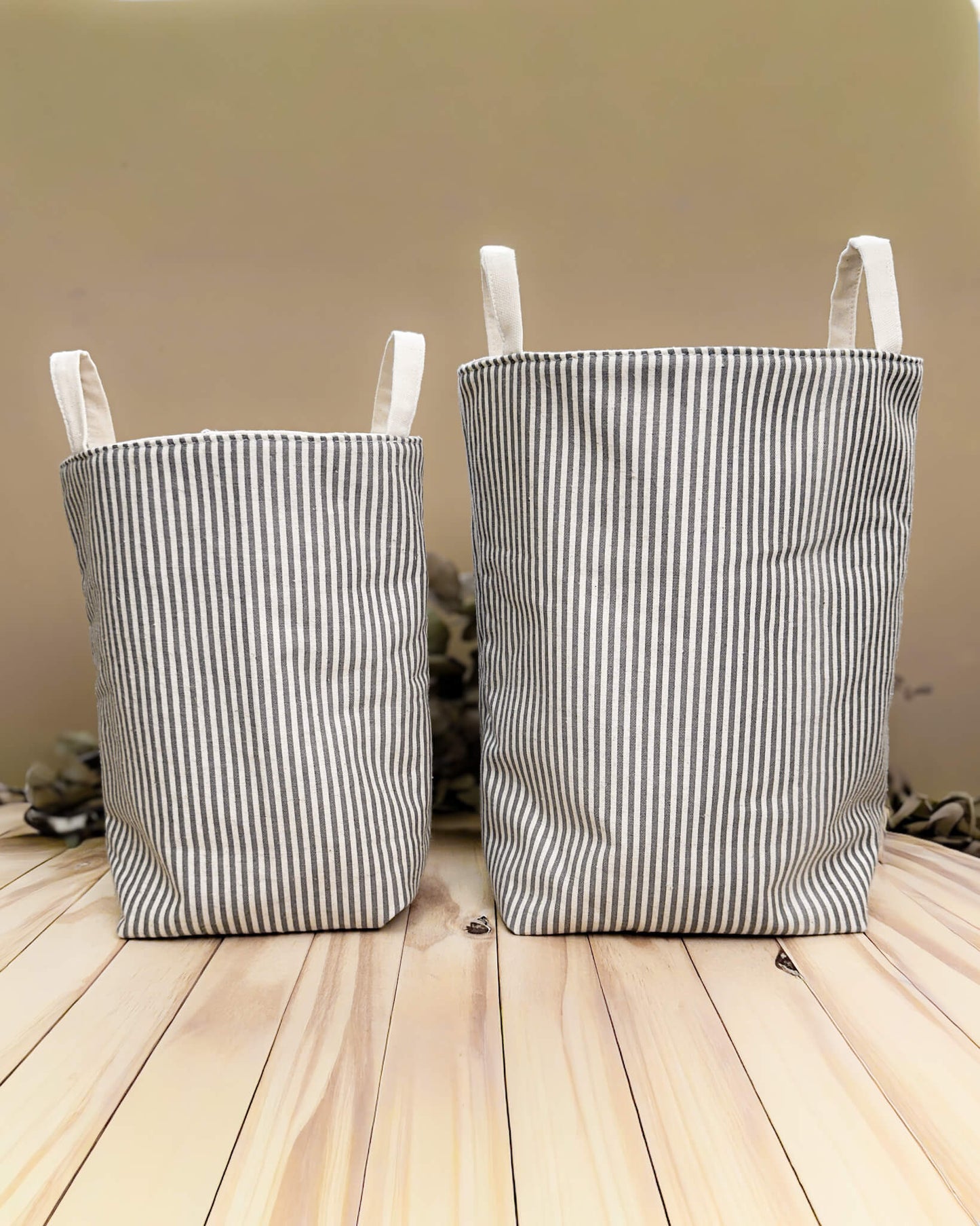 Cesta Inspira para bordar listrada grafite duo