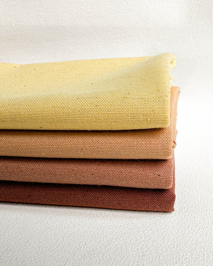 4 cortes Fat quarter algodão com linho - tons terrossos