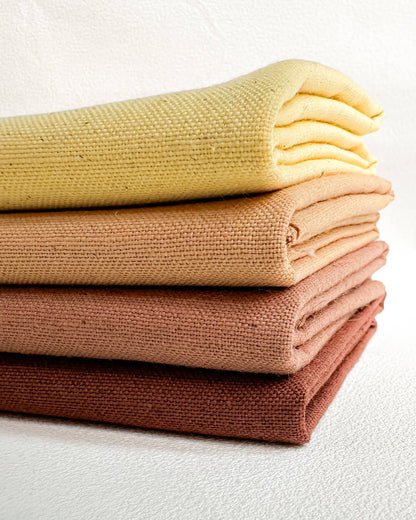 4 cortes Fat quarter algodão com linho - tons terrossos