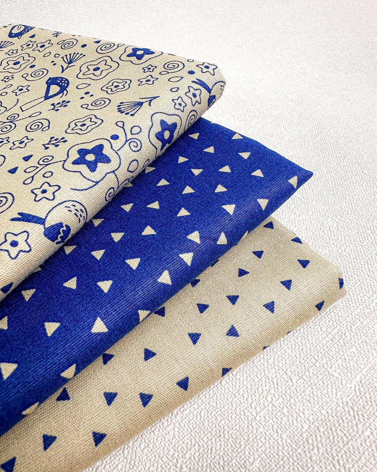 3 cortes Fat quarter de tricoline estampado azul