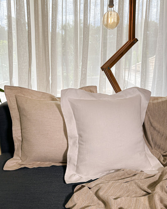 Capa de almofada linho Mediterrâneo - Trama Viva