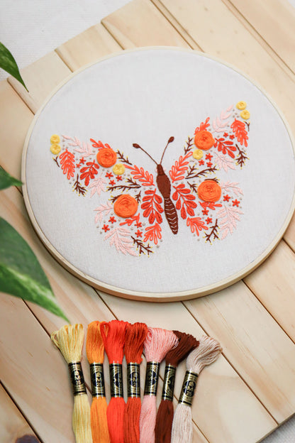 Kit Quero Bordar - Borboleta floral