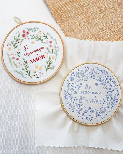 Prontos para Bordar - Tecido Riscado Floral com frase | Segredos