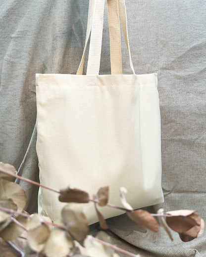 Ecobag em sarja de algodão cru com fundo