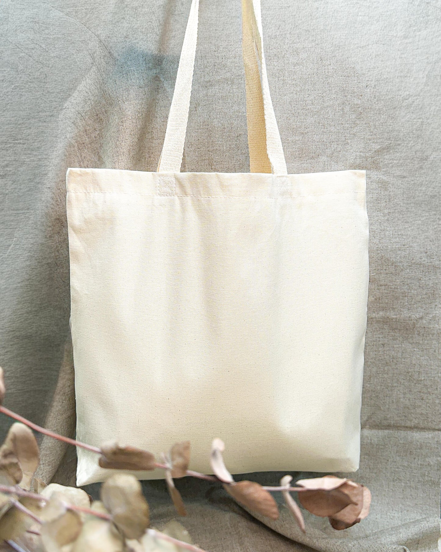 Ecobag em sarja de algodão cru com fundo