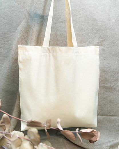Ecobag em sarja de algodão cru com fundo
